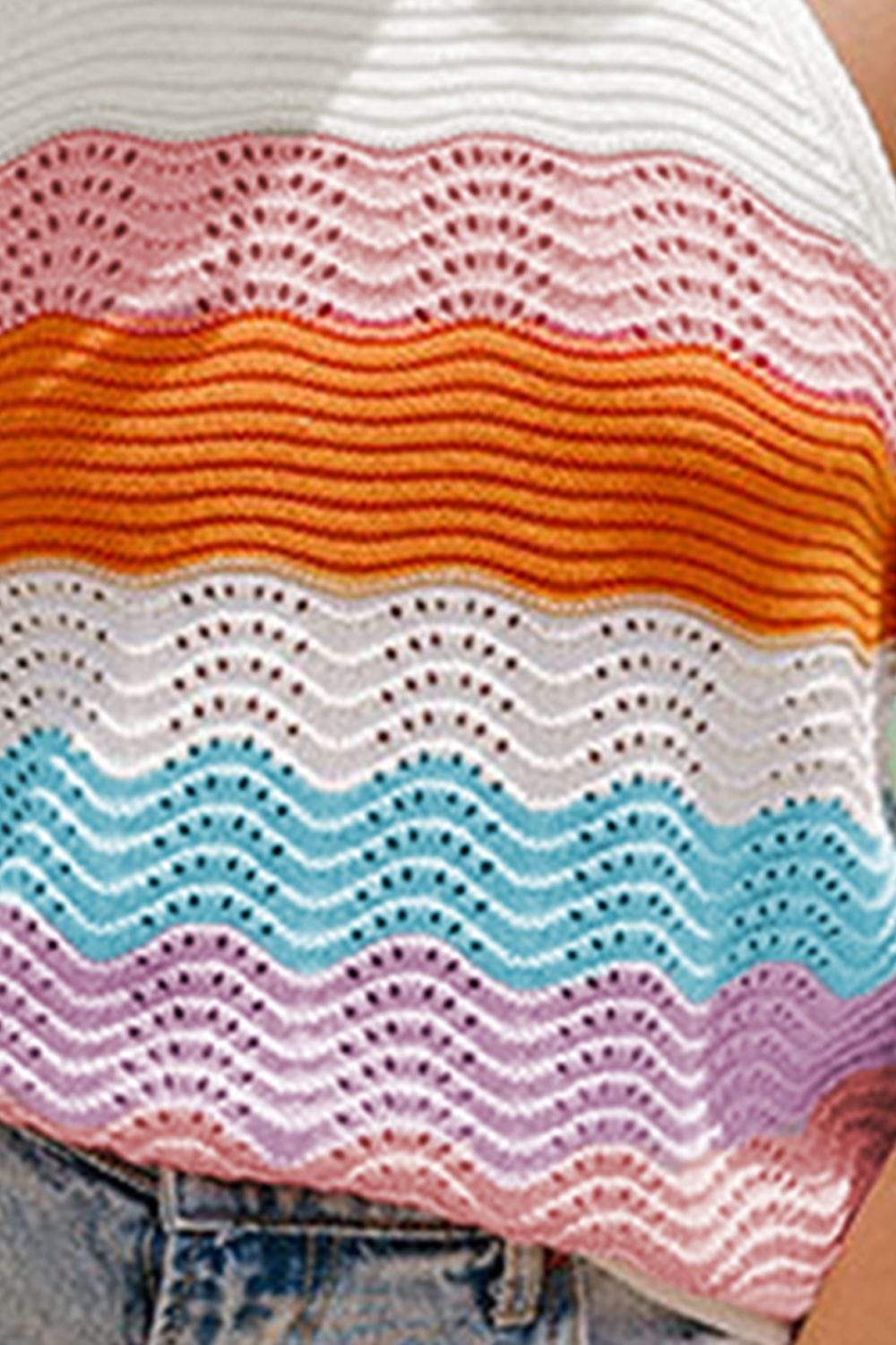 Color Block Round Neck Knit Vest - Trendsi - Flyclothing LLC