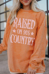 Letter Graphic Round Neck Long Sleeve Sweatshirt - Trendsi - Flyclothing LLC
