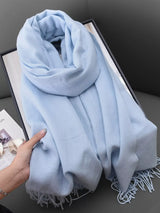 Solid Color Fringe Scarf - Trendsi - Flyclothing LLC