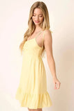 Mittoshop Ruched Detail Spaghetti Tie Mini Dress - Trendsi