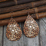 Leopard PU Leather Teardrop Shape Earrings - Trendsi - Flyclothing LLC
