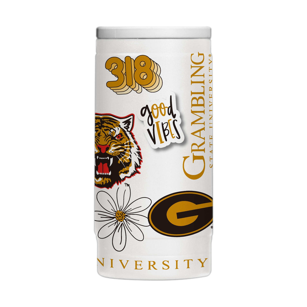 Grambling 12oz Native Powdercoat SlimCan Coolie - Logo Brands - Flyclothing LLC