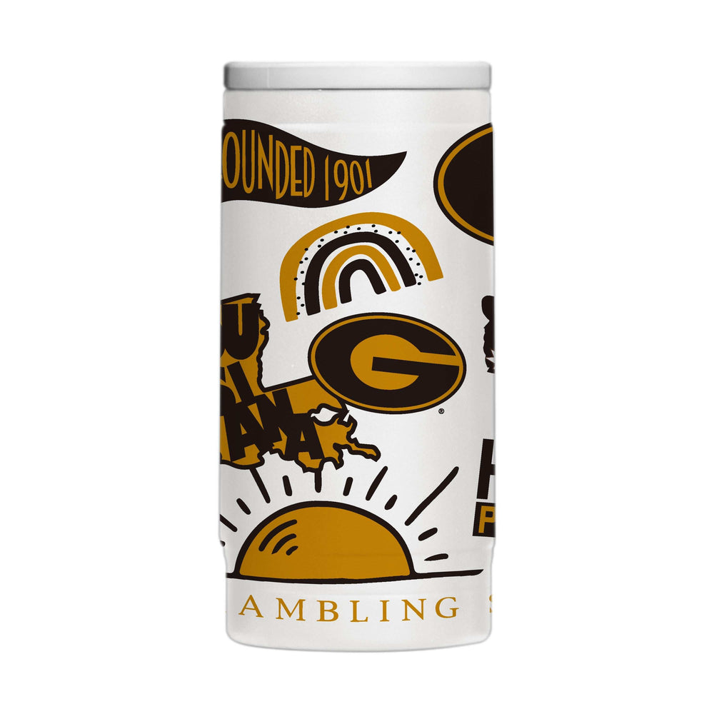 Grambling 12oz Native Powdercoat SlimCan Coolie - Logo Brands - Flyclothing LLC