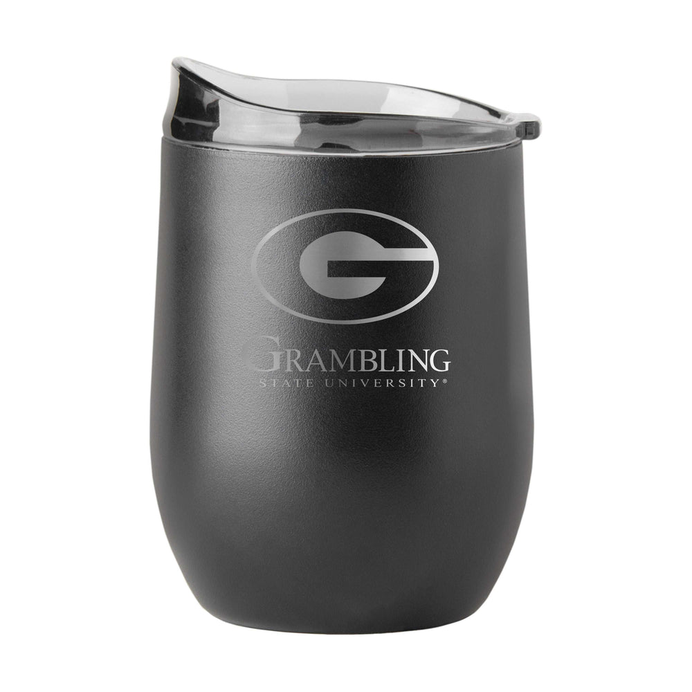 Grambling State GunMetal 16oz Black Powder Curved Beverage - Logo Brands - Flyclothing LLC
