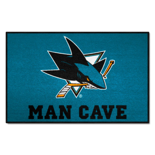 San Jose Sharks Man Cave Starter Mat Accent Rug - 19in. x 30in. - San Jose Sharks
