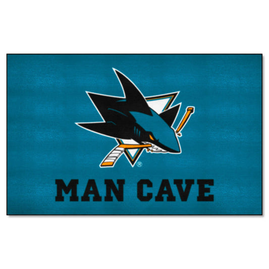 San Jose Sharks Man Cave Ulti-Mat Rug - 5ft. x 8ft. - San Jose Sharks