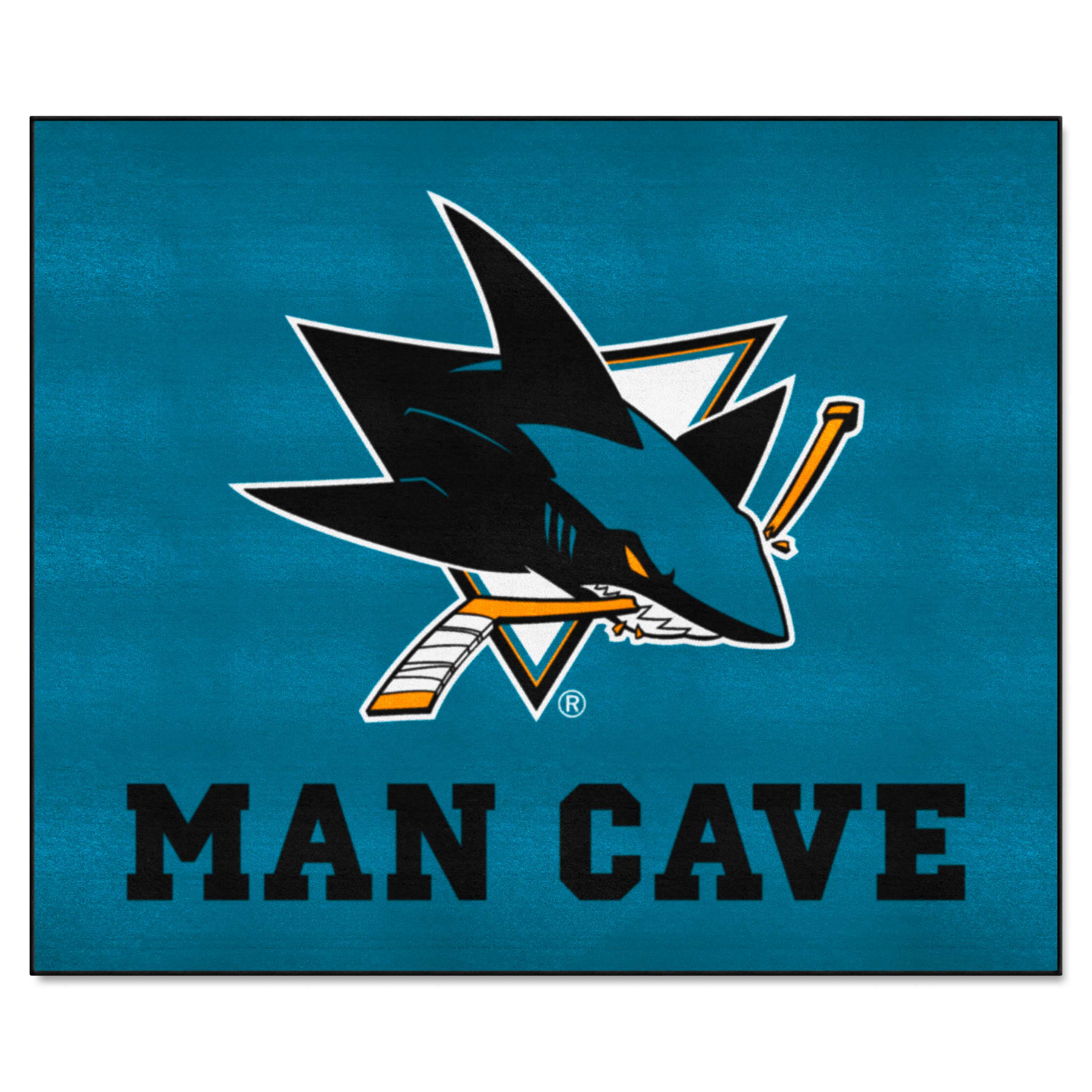 San Jose Sharks Man Cave Tailgater Rug - 5ft. x 6ft. - San Jose Sharks