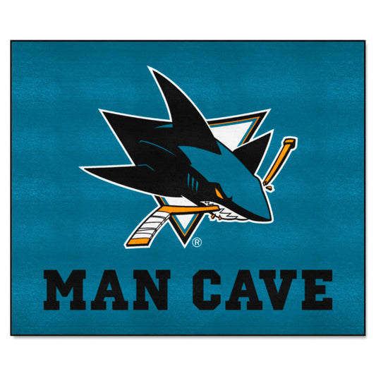 San Jose Sharks Man Cave Tailgater Rug - 5ft. x 6ft. - San Jose Sharks