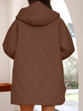 Slit Snap Down Long Sleeve Hooded Jacket - Trendsi - Flyclothing LLC