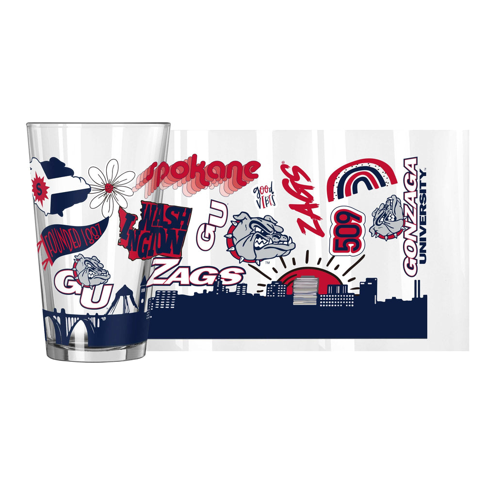 Gonzaga 16oz Native Pint Glass - Logo Brands - Flyclothing LLC