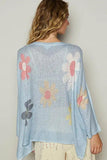 POL Flower Dropped Shoulder Long Sleeve Knit Top - Trendsi