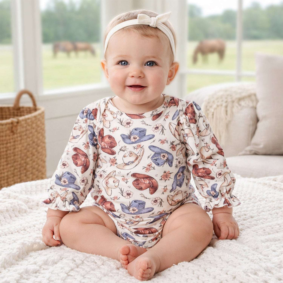 Wildflower Rodeo Cowgirl Bodysuit - Bamboo Baby One-Piece - Tesa Babe - Flyclothing LLC