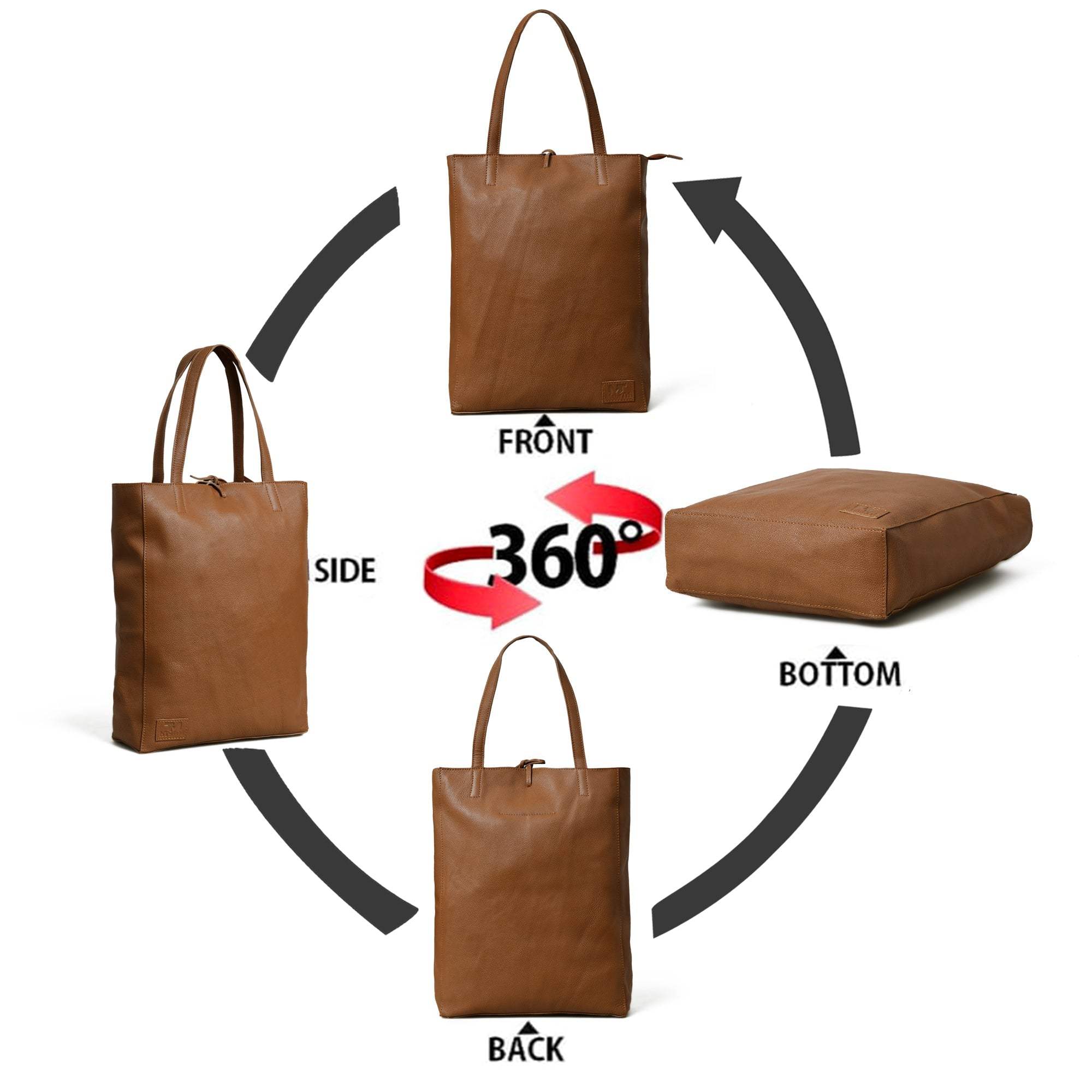 Café Chic Women's Leather Tote Bag - Classy Leather Bags - Flyclothing LLC