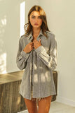 BiBi Button Up Corduroy Shacket - Trendsi - Flyclothing LLC