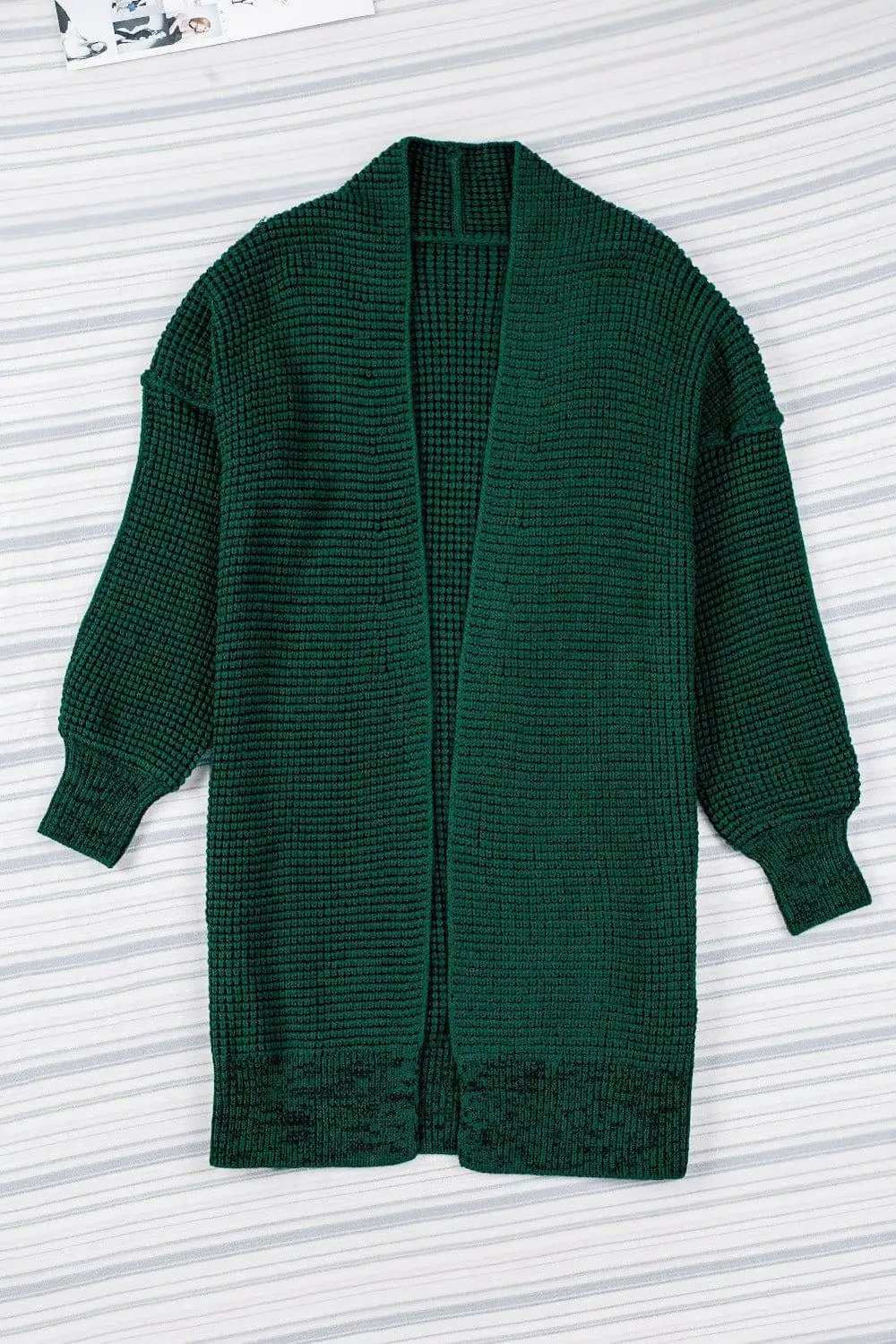 Heathered Open Front Longline Cardigan - Trendsi - Flyclothing LLC