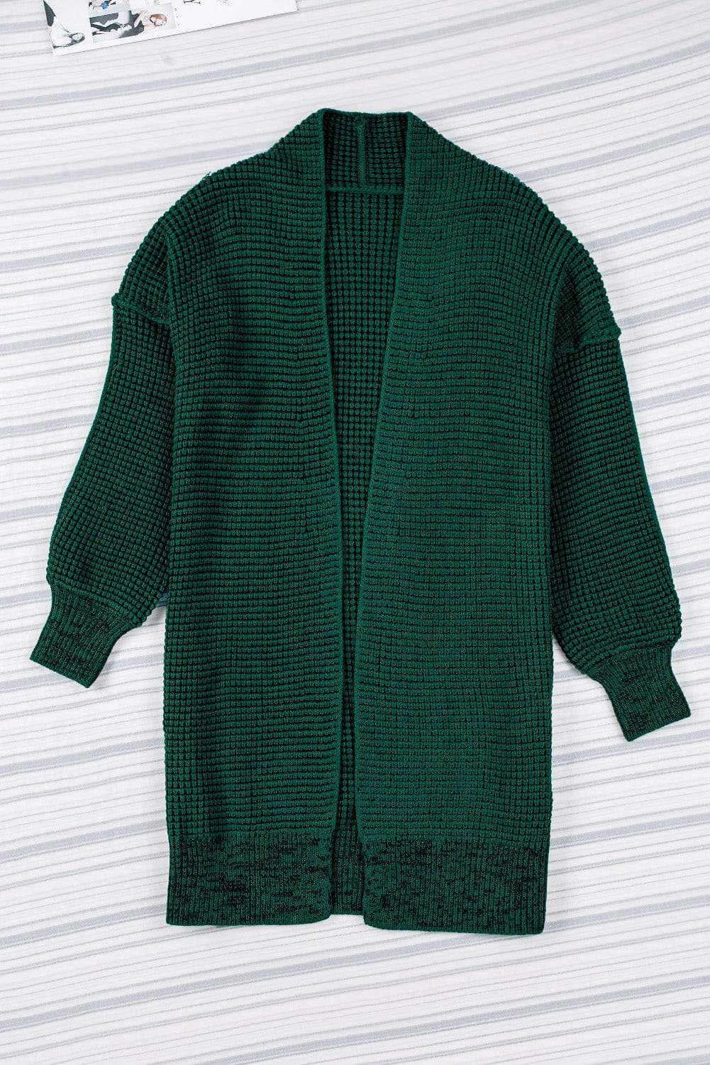 Heathered Open Front Longline Cardigan - Trendsi - Flyclothing LLC