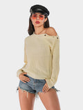Perfee One Shoulder Long Sleeve Sweater - Trendsi