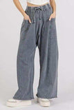 Mittoshop Mineral Wash Elastic Waist Barrel Leg Baggy Pants - Trendsi - Flyclothing LLC