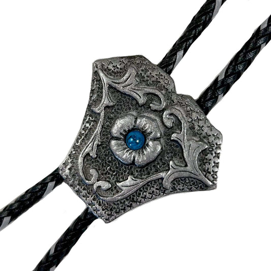 Rockmount Ranch Ware Silver Shield with Turquoise Stone Inlay Western Bolo Tie - Rockmount Clothing - Flyclothing LLC
