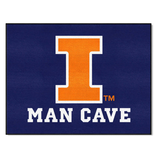 Illinois Illini Man Cave All-Star Rug - 34 in. x 42.5 in. - Illinois