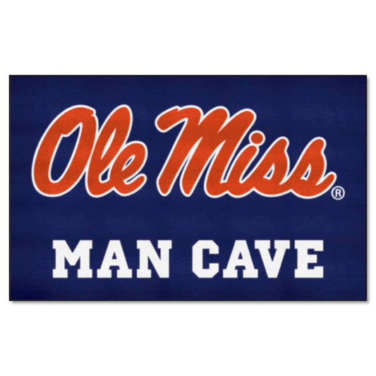 Ole Miss Rebels Man Cave Ulti-Mat Rug - 5ft. x 8ft. - Ole Miss