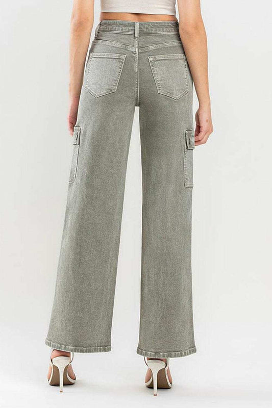 Vervet by Flying Monkey 90's Super High Rise Cargo Jeans - Trendsi - Flyclothing LLC