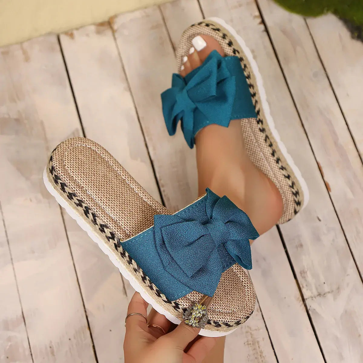 Bow Open Toe Platform Sandals - Trendsi - Flyclothing LLC