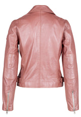 Sofia RF Leather Jacket, Rose Metallic