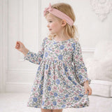 Vintage Floral Girls Dress - Soft Bamboo Jersey - Tesa Babe - Flyclothing LLC