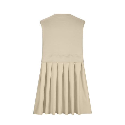 Pleated Round Neck Sleeveless Mini Dress - Trendsi