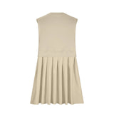 Pleated Round Neck Sleeveless Mini Dress - Trendsi