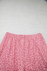 Leopard Print Casual Two-Piece Set with Side Stripes - Trendsi - Flyclothing LLC