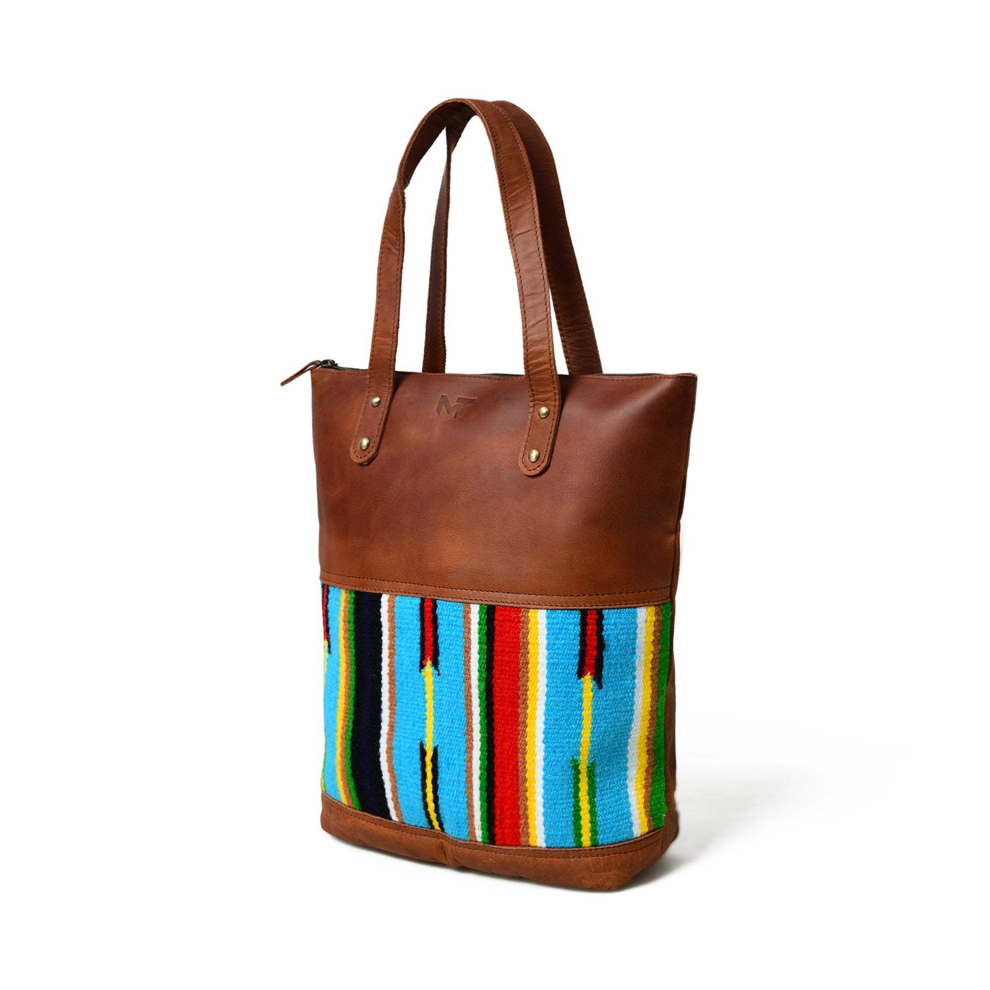 Multicoloured Leather Tote Bag - Classy Leather Bags - Flyclothing LLC