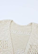 Openwork Open Front Long Sleeve Cardigan - Trendsi - Flyclothing LLC