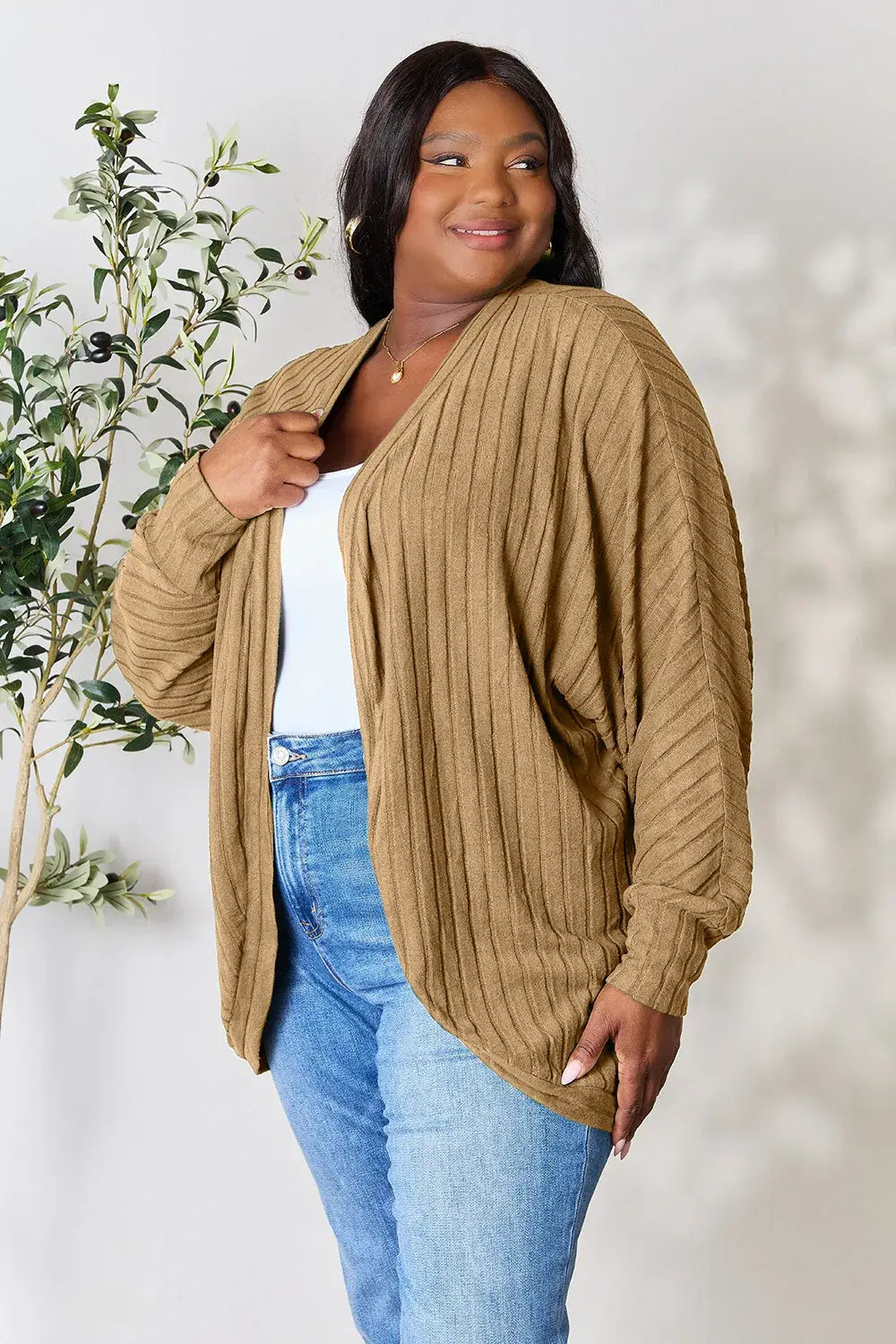 Basic Bae Full Size Ribbed Cocoon Cardigan - ShopBasicbae - Flyclothing LLC