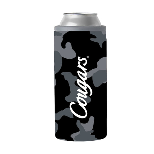 Houston Black Camo 12oz Slim Can Coolie - Logo Brands - Flyclothing LLC