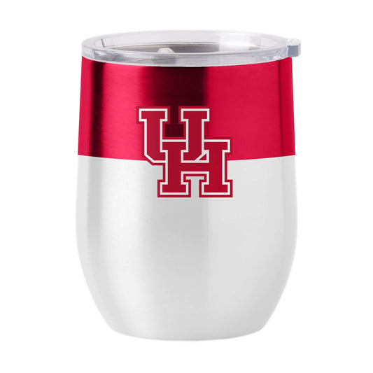 Houston Colorblock 16oz Stainless Curved Beverage - Logo Brands - Flyclothing LLC