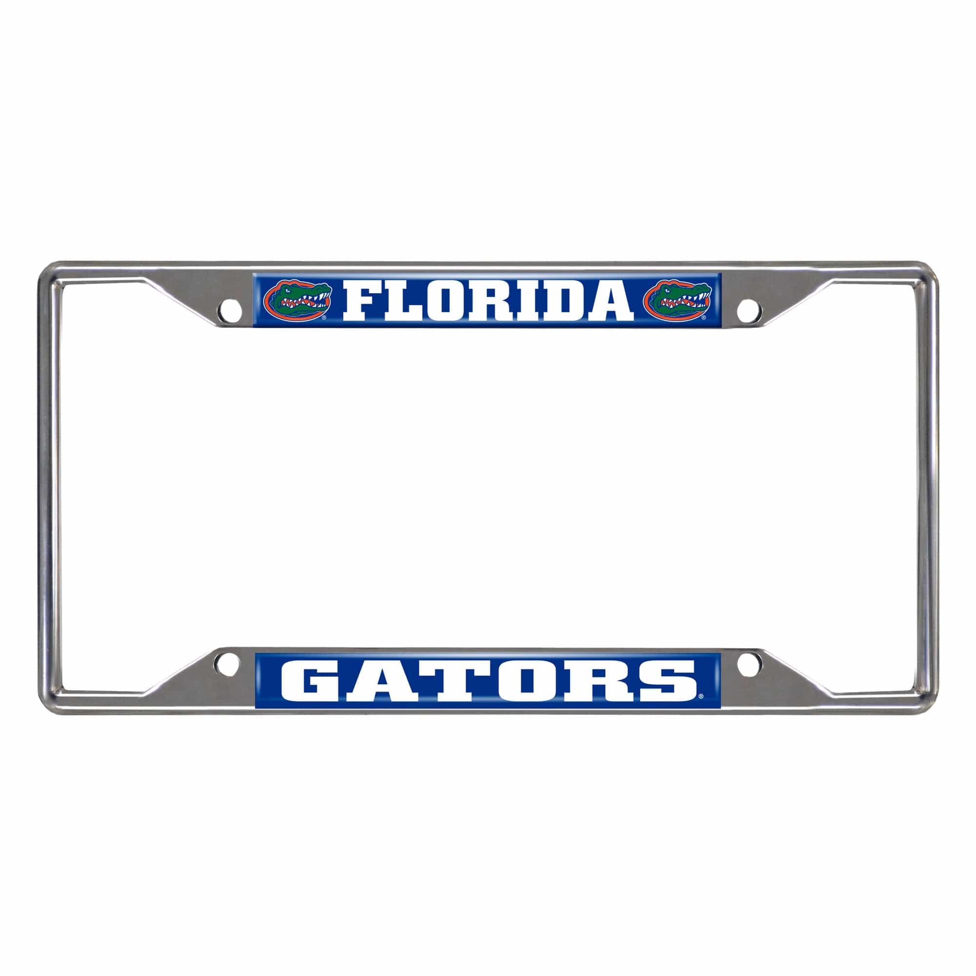 Florida Gators Chrome Metal License Plate Frame, 6.25in x 12.25in - Florida