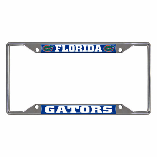 Florida Gators Chrome Metal License Plate Frame, 6.25in x 12.25in - Florida