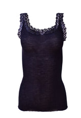 EGI Luxury Wool Silk Camisole with Macramé Lace Trim. Proudly Made in Italy. - tittimitti - Flyclothing LLC