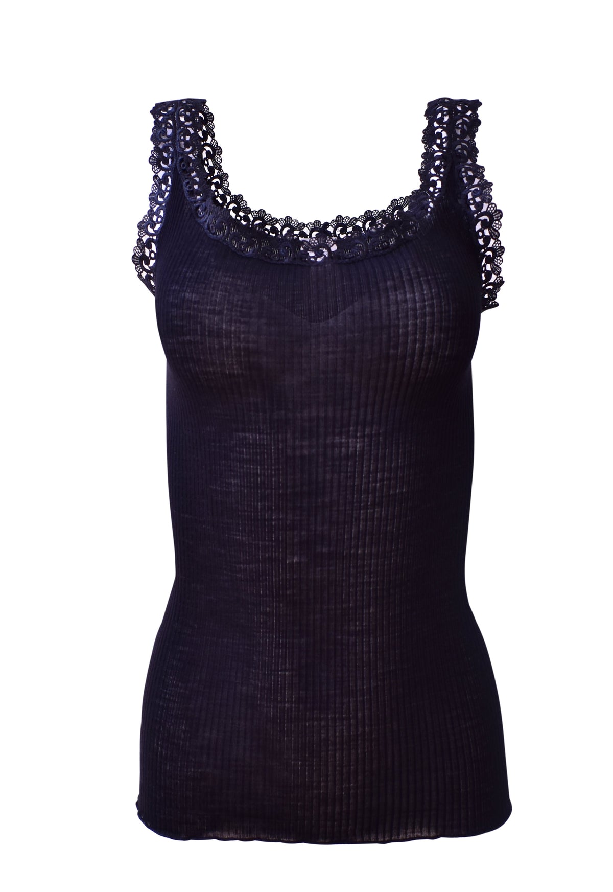 EGI Luxury Wool Silk Camisole with Macramé Lace Trim. Proudly Made in Italy. - tittimitti - Flyclothing LLC