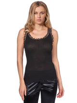 EGI Luxury Wool Silk Camisole with Macramé Lace Trim. Proudly Made in Italy. - tittimitti - Flyclothing LLC