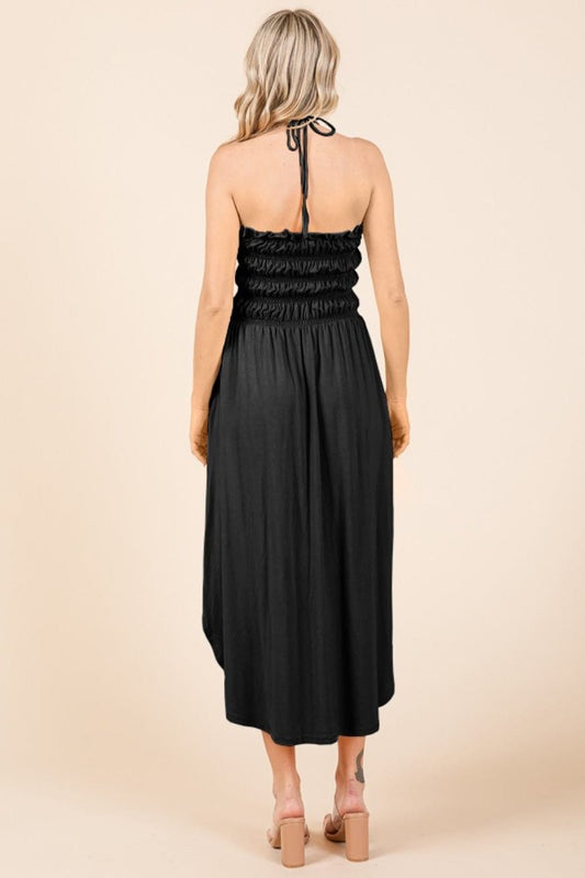 Culture Code Tie Back Shirring Dress with Pockets - Trendsi