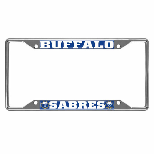 Buffalo Sabres Chrome Metal License Plate Frame, 6.25in x 12.25in - Buffalo Sabres