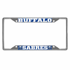 Buffalo Sabres Chrome Metal License Plate Frame, 6.25in x 12.25in - Buffalo Sabres