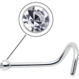 20G Stainless Steel Crystalline Gem Micro Nose Ring Twister