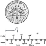 20G Stainless Steel Crystalline Gem Micro Nose Ring Twister
