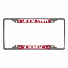 Florida State Seminoles Chrome Metal License Plate Frame, 6.25in x 12.25in - Florida State