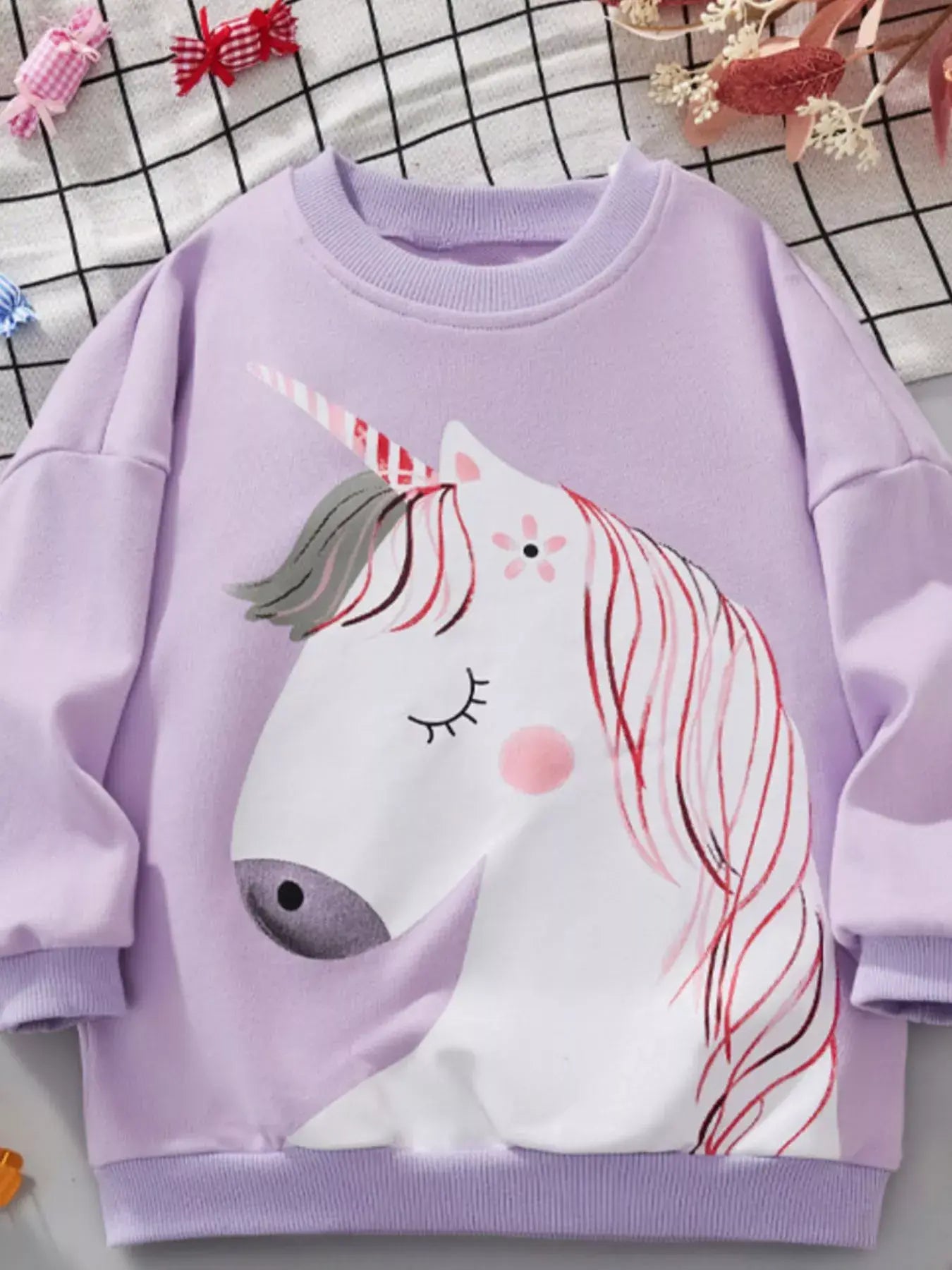 Children's Unicorn Graphic Round Neck Sweatshirt - Trendsi - Flyclothing LLC