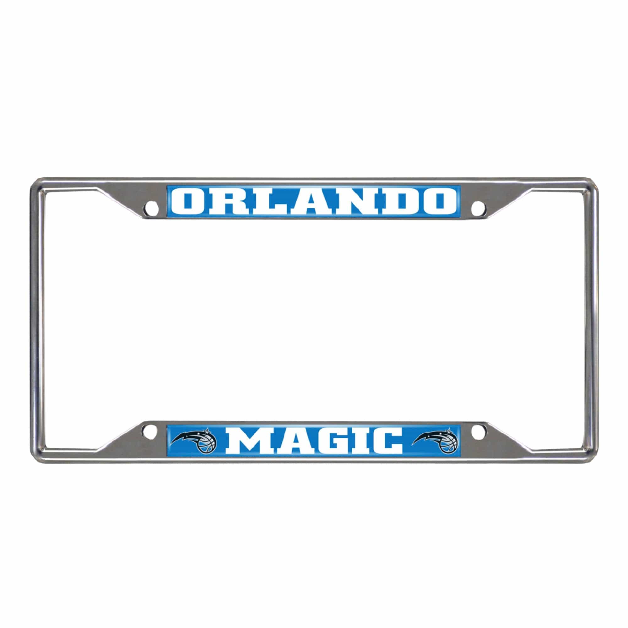 Orlando Magic Chrome Metal License Plate Frame, 6.25in x 12.25in - Orlando Magic